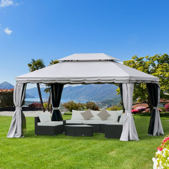 Outdoor Patio Gazebo with Canopy for Garden and Backyard Shade