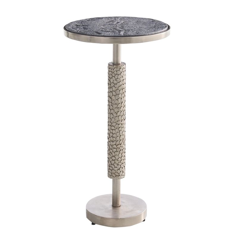 Hammered Martini Table- Silver