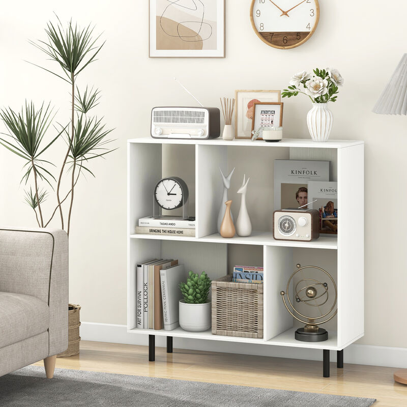 Open Shelf Bookcase with 4 Compartments image number 2