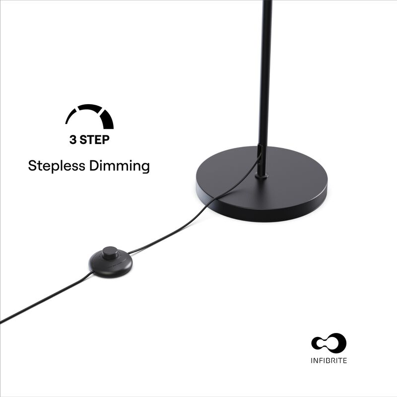 Modern 24W LED Floor Lamp 63 in. - 2700K Warm Light- Angled Design in Matte Black