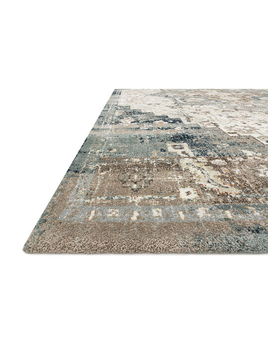 James JAE05 Taupe/Marine 18" x 18" Sample Rug by Magnolia Home by Joanna Gaines