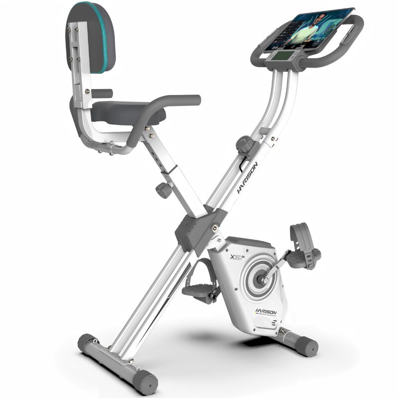 HARISON Foldable Exercise Bike with 350 LBS Capacity, 5 in 1 Magnetic Stationary Bikes for Home with 16-Level Resistance and Bluetooth (HR-X3L White) image number 0