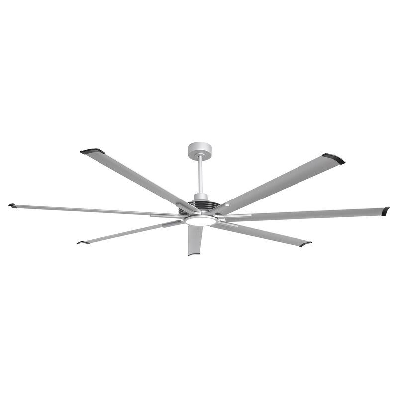 84" Modern Industrial 7-Blade Ceiling Fan with Dimmable LED Light, 6-Speed DC Motor, Remote Control