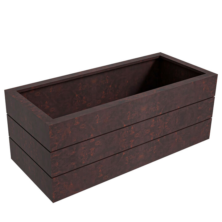 Leisuremod Oasis Series Rectangle Fiberstone and MgO Clay Planter