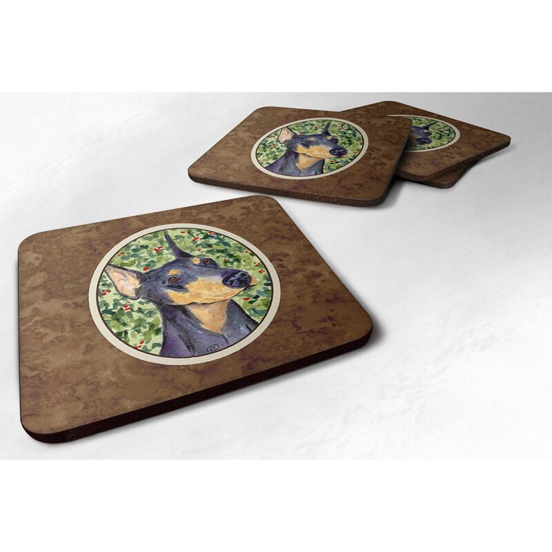 Caroline's Treasures SS8812FC Doberman Foam Coasters (Set of 4), 3.5 H x 3.5 W, Multicolor image number 0