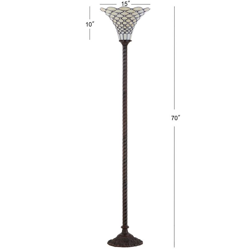 White Torchiere LED Floor Lamp