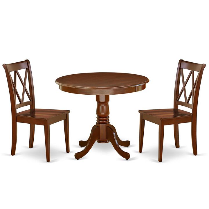 Dining Room Set Mahogany, ANCL3-MAH-W