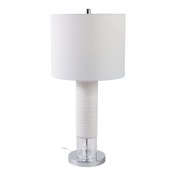 27" Ceramic Table Lamp, White