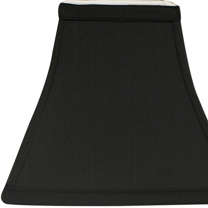 Hivvago 10" Black with White Lining Square Bell Shantung Lampshade