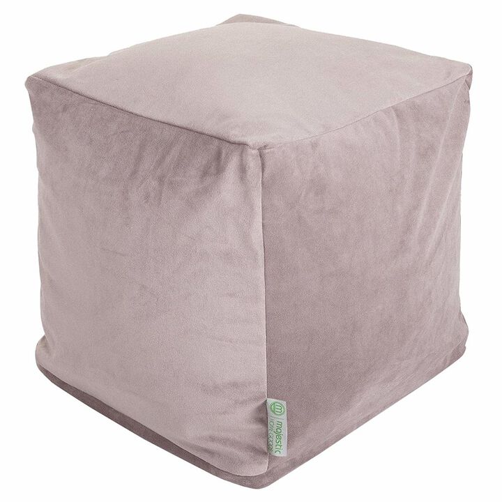 Majestic Home Goods Cube Pouf Faux Suede steel