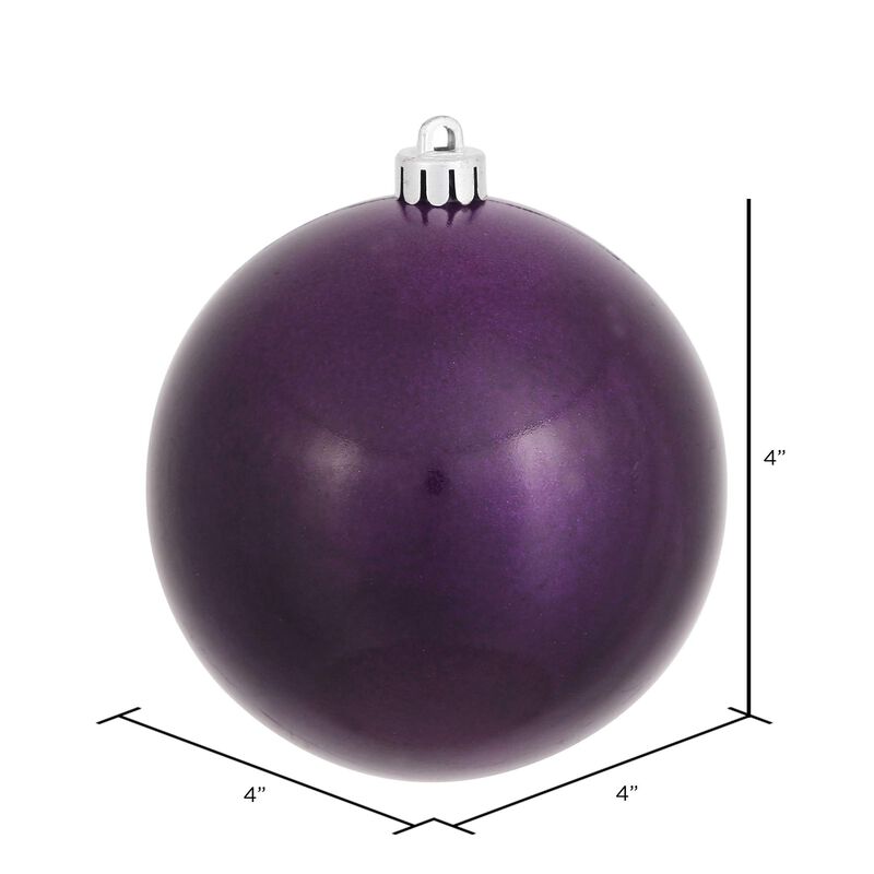 Vickerman 4" Plum Candy Ball Ornament, 6 per Bag image number 4