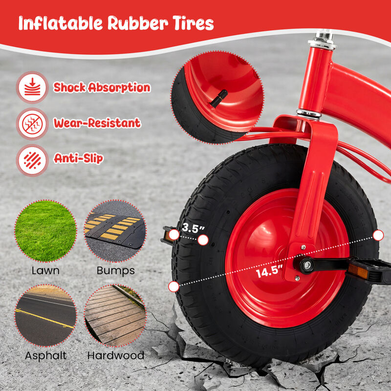 15-Inch Kids Bike with Carbon Steel Frame and Inflatable Rubber Tires image number 3