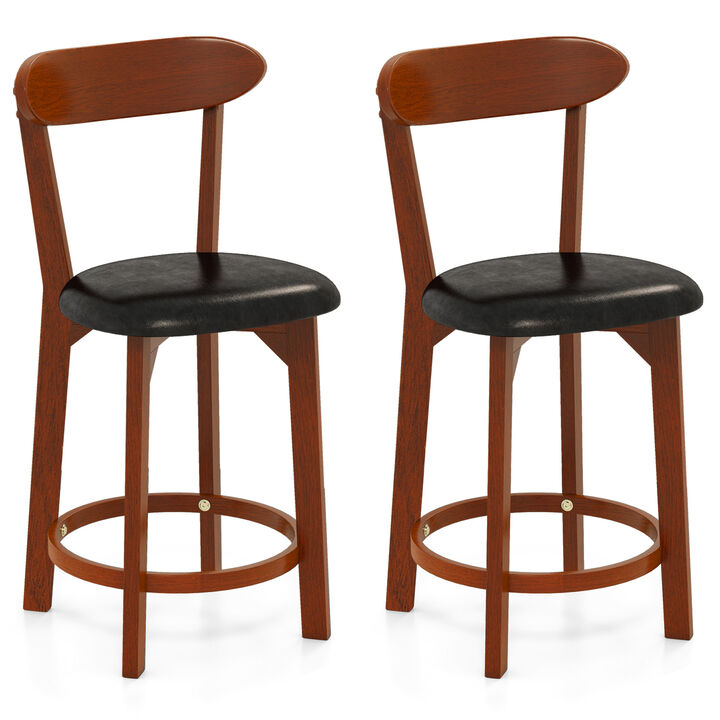 Armless Upholstered Cushioned Dining Chairs, Set of 2 for Kitchen Island