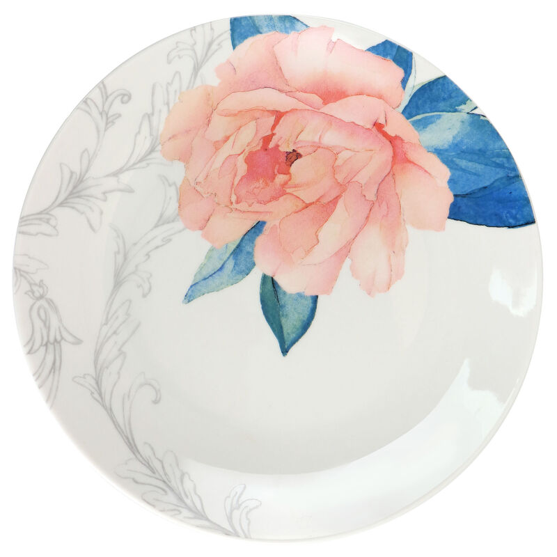 Martha Stewart 8 Inch Fine Ceramic 6 Piece Floral Decorated Dessert Plate Set