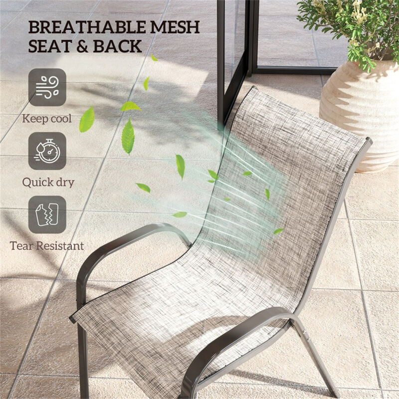 Set of 4 Outdoor Dining Chairs, Durable and Comfortable Seating for Patio or Backyard image number 4