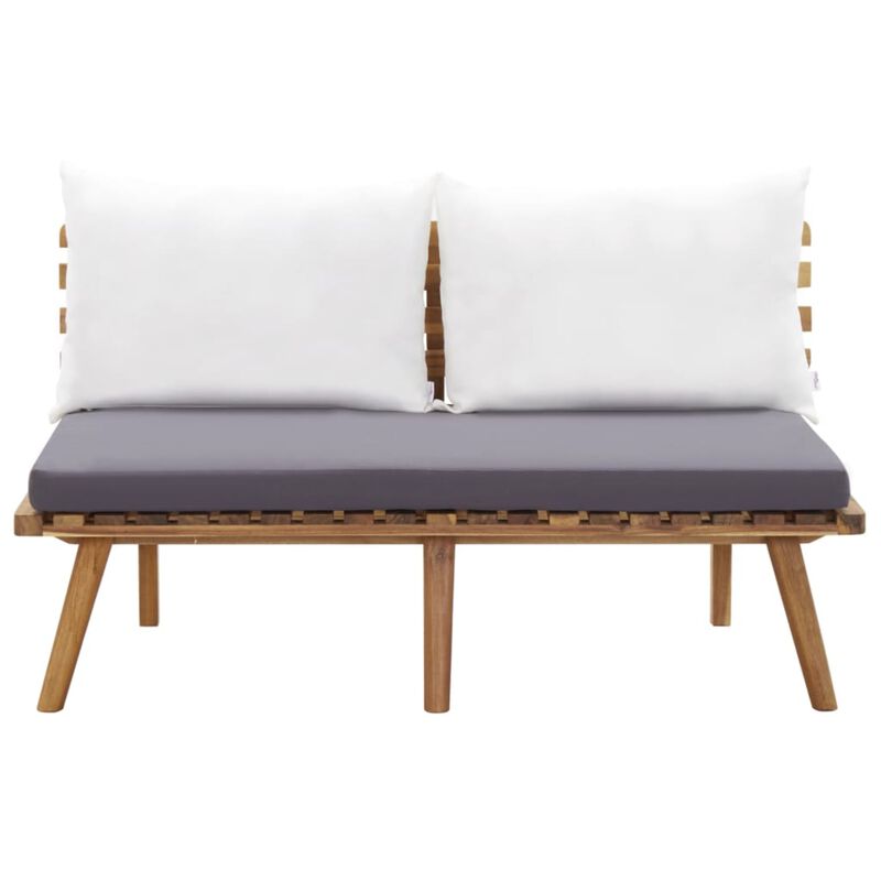 vidaXL Garden Bench with Cushions 45.3" Solid Acacia Wood