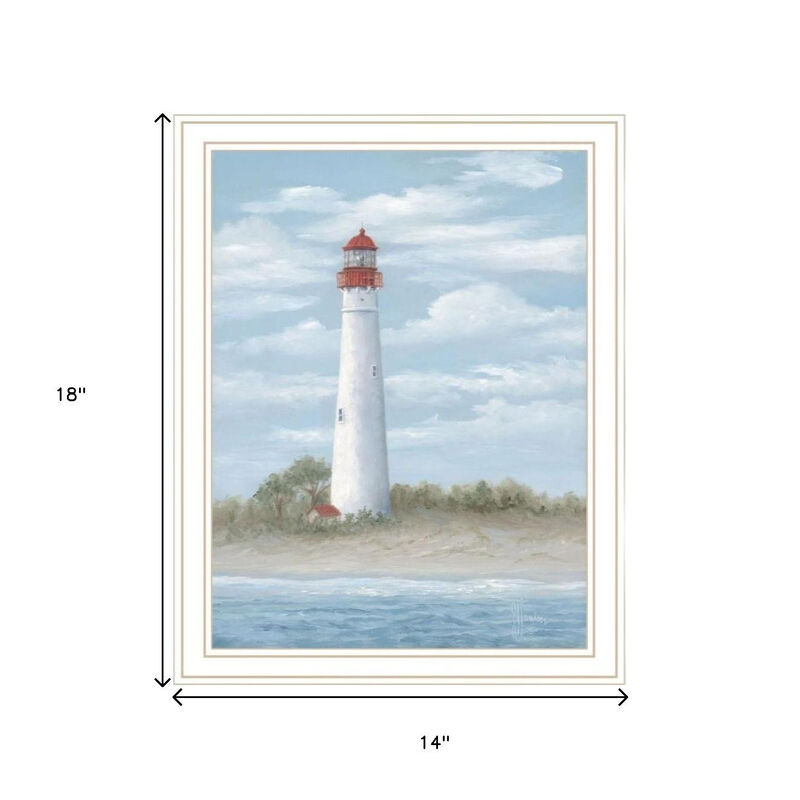 HomeRoots Set Of Two Cape May Lighthouse And Palm Trees White Framed Wall Art image number 4