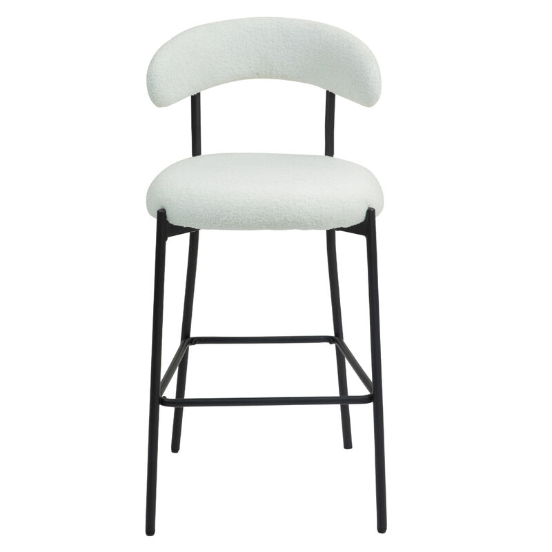 Streamdale 26" Counter Bar Stools with Fabric and Black Base