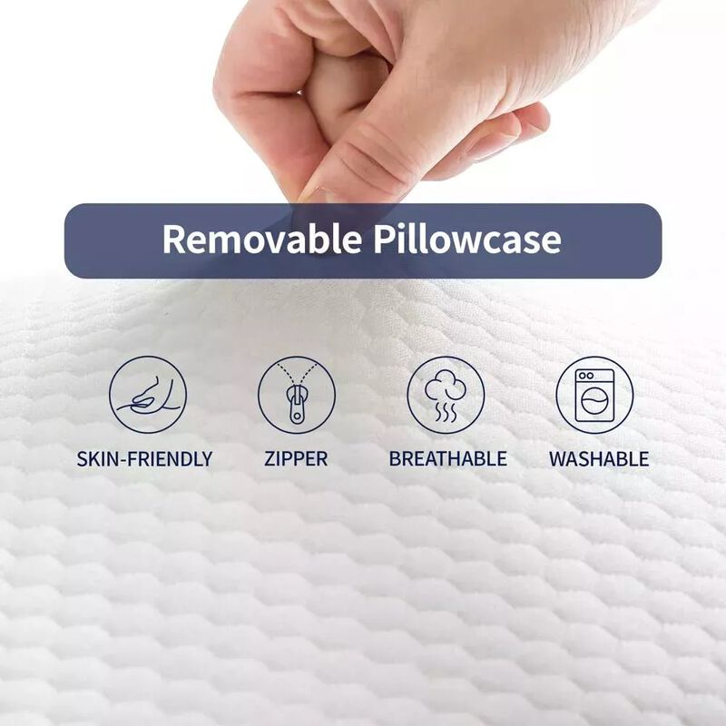 Ultra Thin Flat Pillow for Sleeping, Pillow for Back Sleeper, Pressure Relief, Machine Washable image number 4