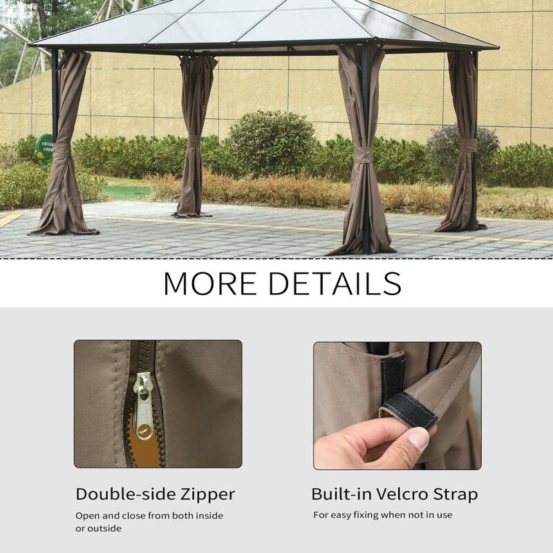 Hivvago Replacement Gazebo Walls 9.84' x 11.8' with C-Rings image number 4