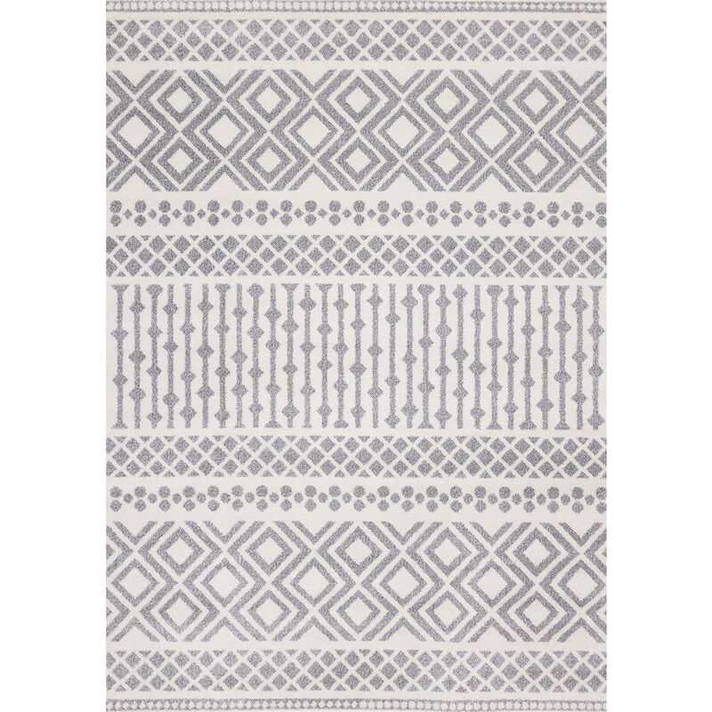 Novelle Home Claremont Grey White Southwest Area Rug, 5'3 x 7'7 image number 0