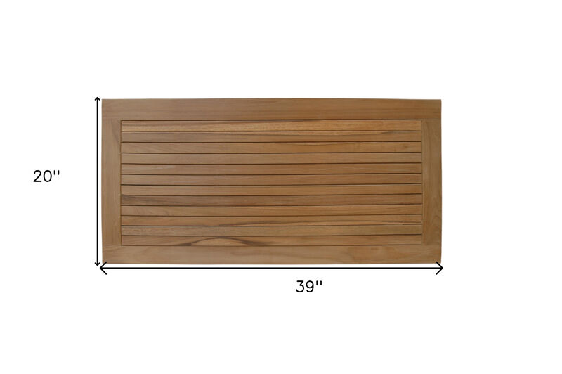 HomeRoots Natural Teak 39" Shower Mat image number 5
