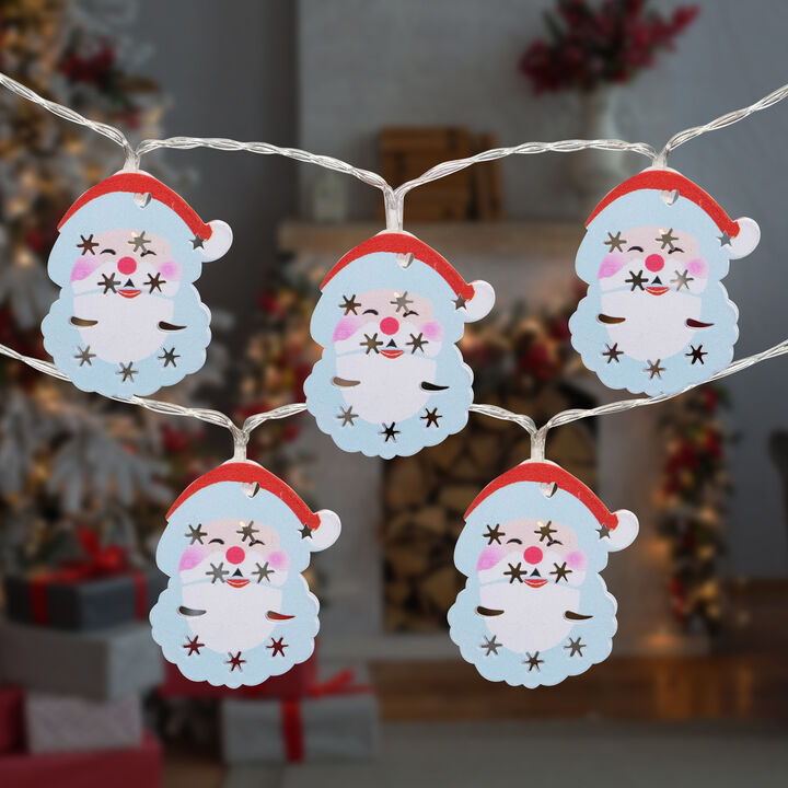 10-Count LED Santa Claus Christmas Fairy Lights  4ft  Copper Wire