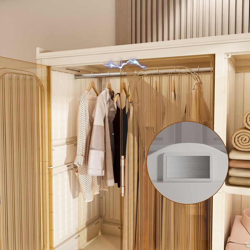 Clihome Portable Wardrobe Closet Storage Organizer,Wardrobe Storage Cabinet,with 9 Magnetic Doors & 9 Cubes image number 6