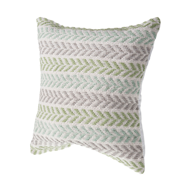 Textured Chevron Cotton Zippered Pillow &ndash; Decorative Accent Cushion for Living Room or Bedroom