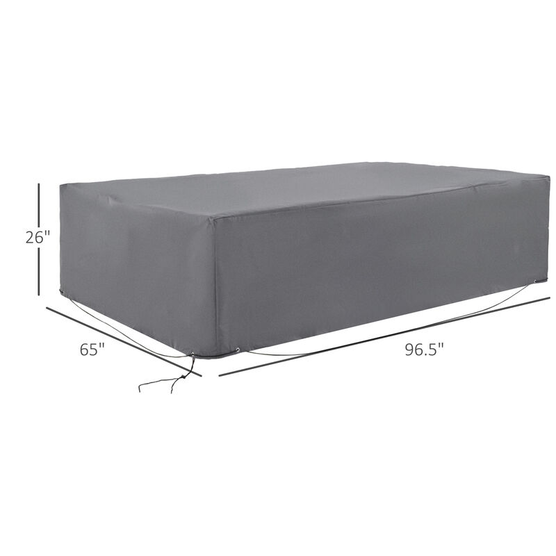 Outsunny 97" x 65" x 26" Heavy Duty Outdoor Sectional Sofa Cover, Waterproof Patio Furniture Cover for Weather Protection, Gray