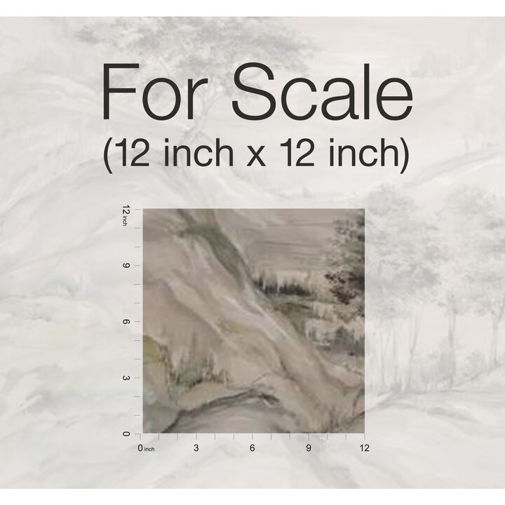 Misty Mountain Taupe Wall Mural