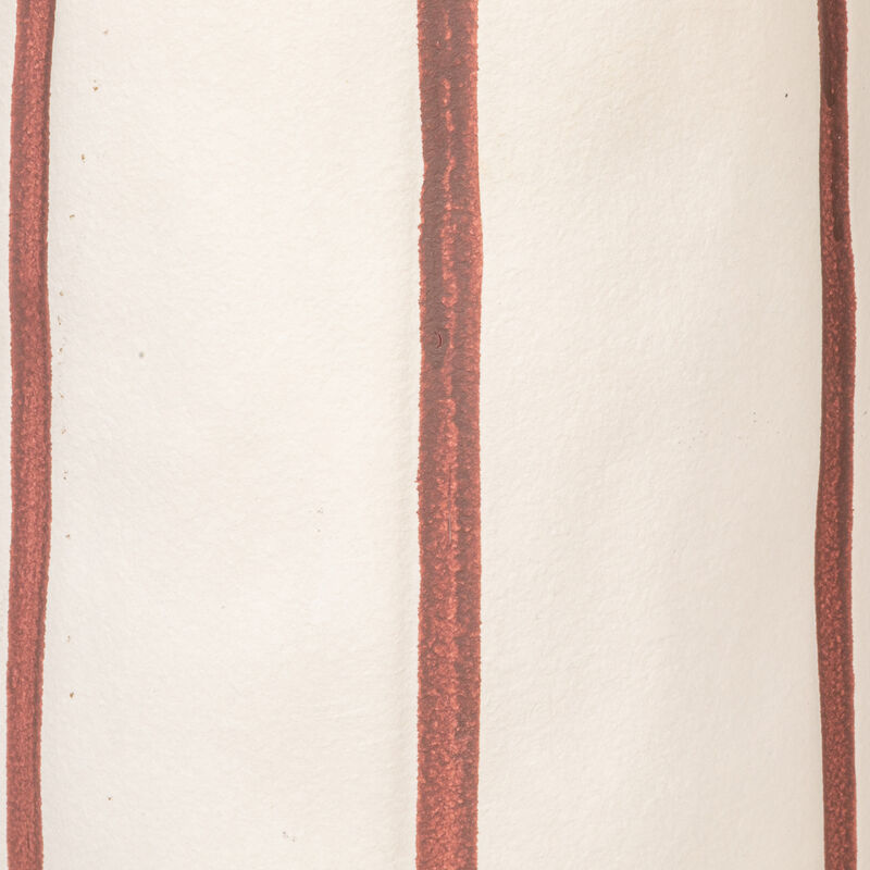 Stoneware Table Lamp with Hand-Painted Stripes and Linen Shade image number 5