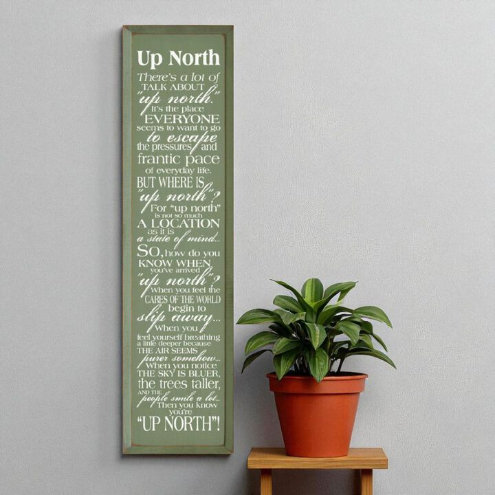There&rsquo;s a Lot of Talk About Up North Funny Wood Sign Decor