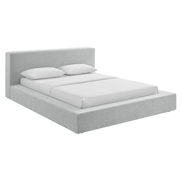 Luma Chenille Upholstered King Platform Bed Frame