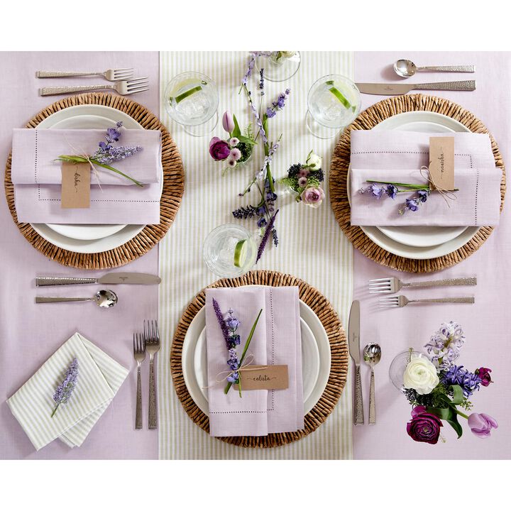 Solino Home 100% Pure Linen Tablecloth - Classic Hemstitch