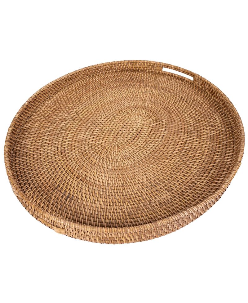 Saboga Home&trade; Oval Ottoman Tray With Cutout Handles image number 0