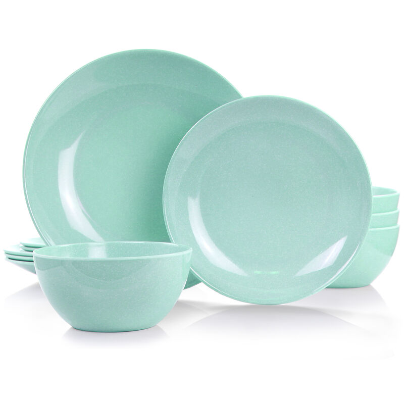 Martha Stewart 12 Piece Melamine Dinnerware Set in Blue