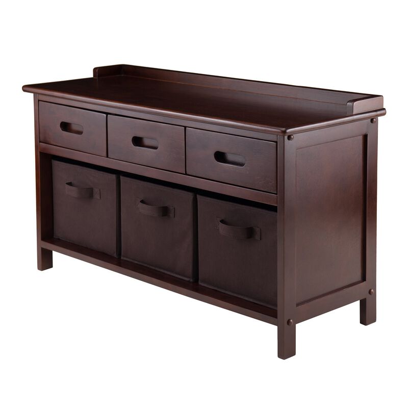 Ergode Adriana Storage Bench | Comfortable Seating | Ample Storage Space | Walnut Finish | 3 Drawers (94303-VV) image number 0