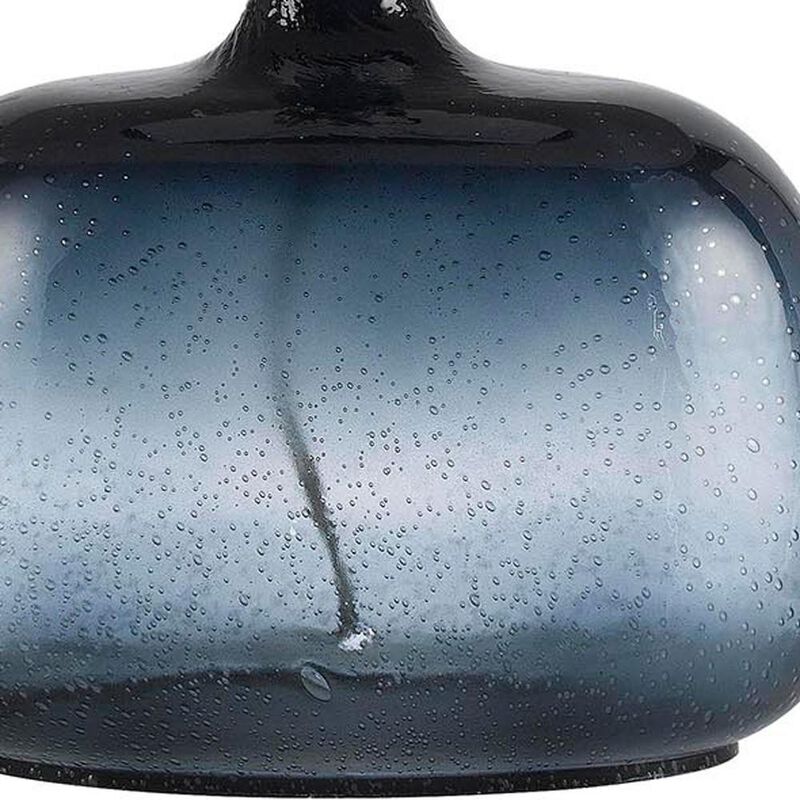 Hivvago 24" Dark Blue Glass Table Lamp With White Novelty Shade