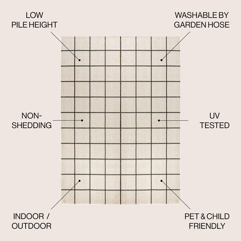 Grid Modern Squares Indoor/Outdoor Area Rug