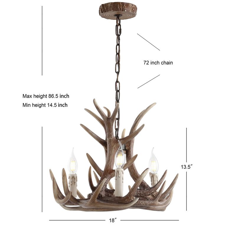 Nelle Adjustable Resin Antler LED Chandelier