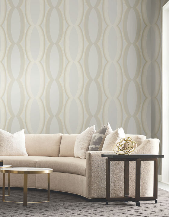 Progression Ogee Blonde Wallpaper