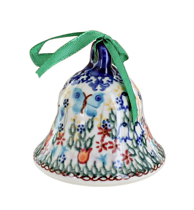 Blue Rose Polish Pottery Garden of Eden Medium Bell
