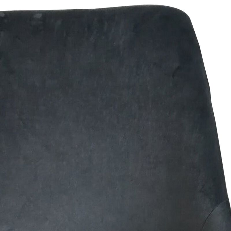 Zini 25 Inch Cushioned Dining Chair, Set of 2, Gray, Black, Gold Metal - Benzara