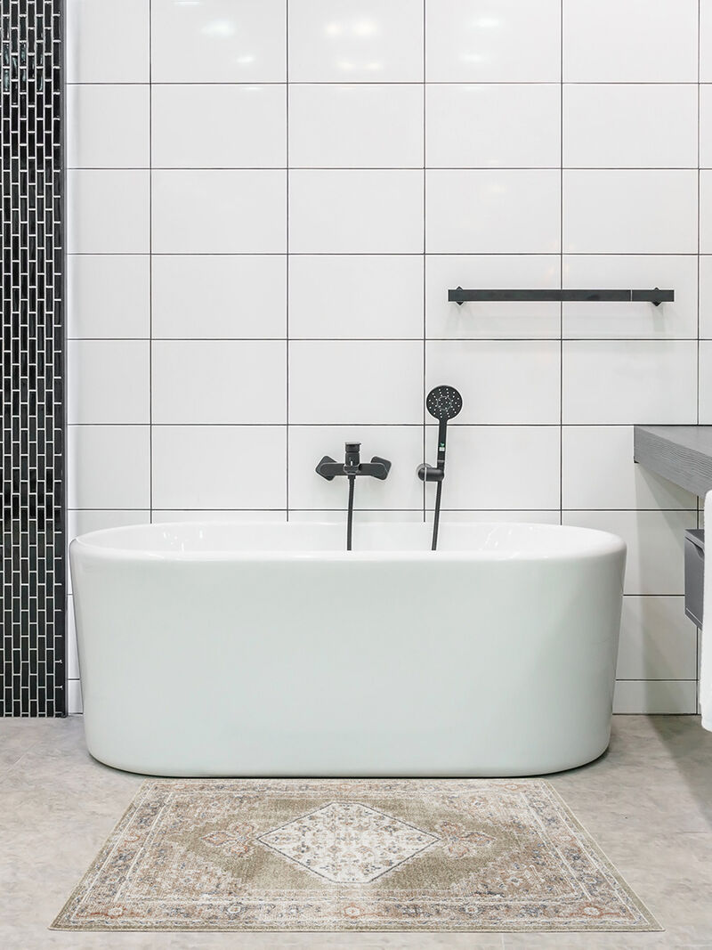 Astra Machine Washable ASW11 Sage/Multicolor 3'3" x 5' Rug