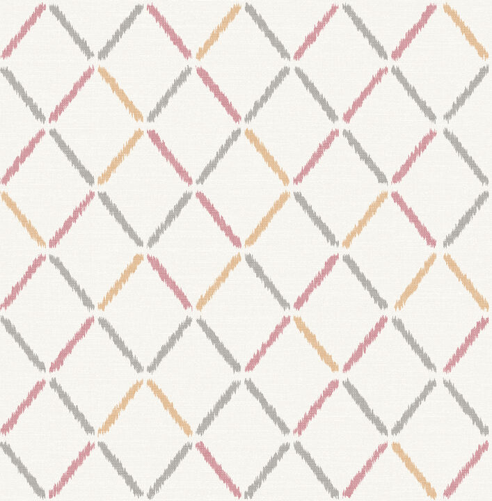 Allotrope Rose Linen Geometric Wallpaper