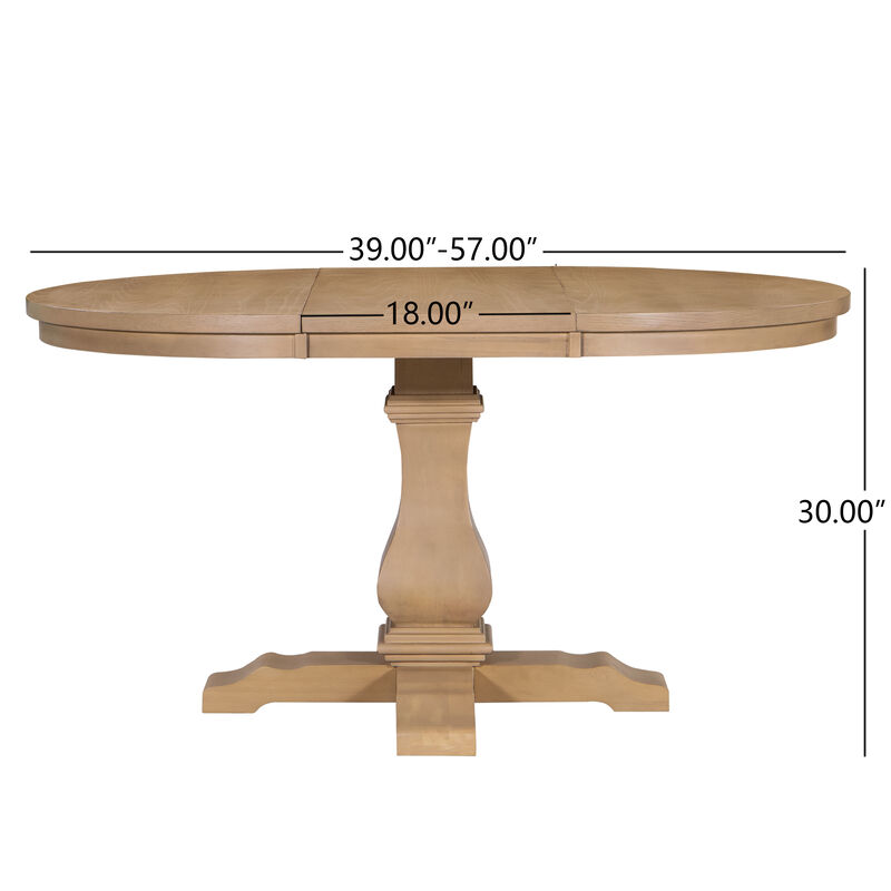 Christopher Knight Home Idalia Rustic Wood Expandable Oval Dining Table