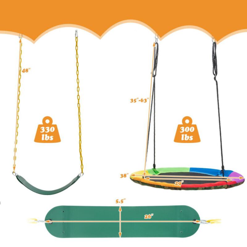 Hivvago 2-Pack Swing Set Swing Seat Replacement and Saucer Tree Swing (Without Stand)