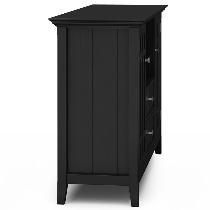 Bedford SOLID WOOD 53 inch Wide Transitional TV Media Stand in Black For TVs up to 60 inches