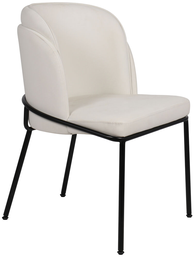 Meridian Furniture Jagger White Vegan Leather Dining Chair, Set of 2